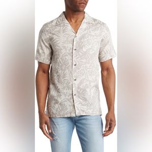 NWOT CREATE UNISON CAMP SHIRT IN GREY FLORAL PRINT Size Small